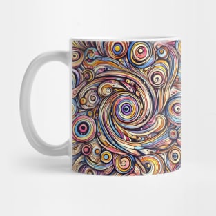 Psychedelic looking abstract illustration of geometric swirls Mug